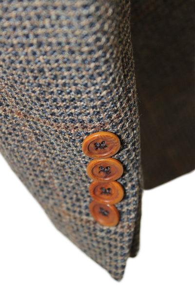 Southwick Mens Blazer Brown Plaid Rayon Button Size 44