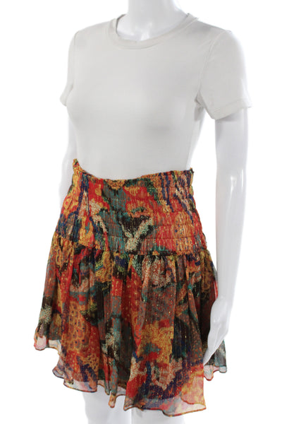 ALC Womens Multicolor Paisley Silk Mini Skirt Bohemian Style Size 6