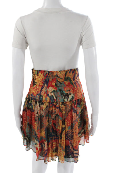 ALC Womens Multicolor Paisley Silk Mini Skirt Bohemian Style Size 6