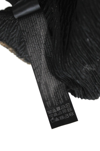 Zara Women Black Animal Print Pleated Long Skirt Pull On Polyester Size M