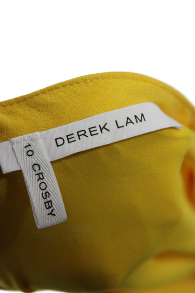 Derek Lam 10 Crosby Women A-Line Silk Skirt Yellow Long Zip Size 2