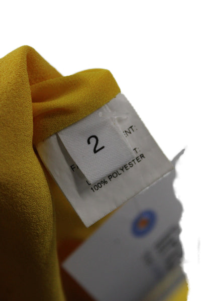 Derek Lam 10 Crosby Women A-Line Silk Skirt Yellow Long Zip Size 2