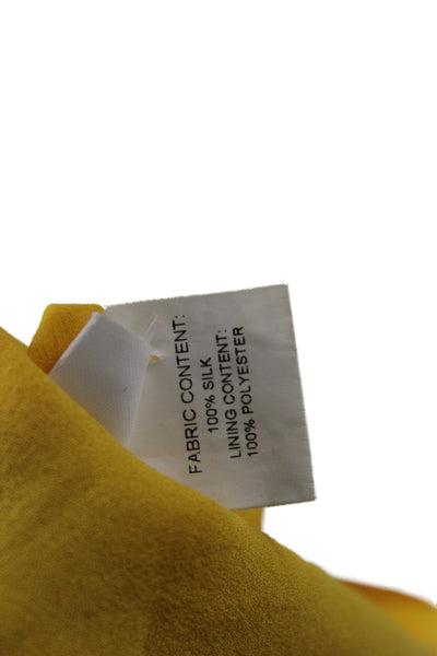 Derek Lam 10 Crosby Women A-Line Silk Skirt Yellow Long Zip Size 2