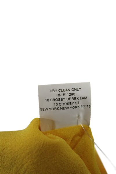 Derek Lam 10 Crosby Women A-Line Silk Skirt Yellow Long Zip Size 2