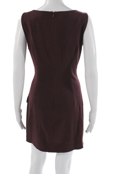 Staud Women Shift Dress Purple Sleeveless Boat Neck Short Size M