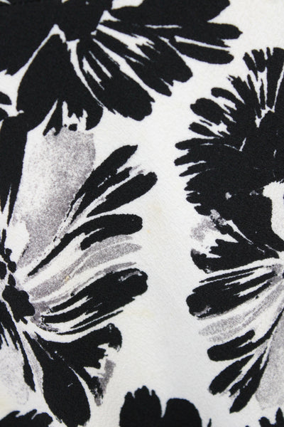 Rebecca Taylor Women Fit & Flare Black Floral Sleeveless Dress Size 4