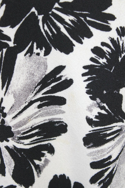 Rebecca Taylor Women Fit & Flare Black Floral Sleeveless Dress Size 4