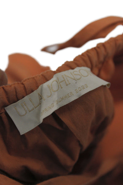 Ulla Johnson Women Orange Sleeveless Camisole Square Neck Cotton Tie Size S