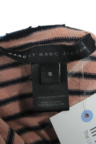 Marc By Marc Jacobs Womens Pullover Sweater Beige Scoop Neck Striped Size S