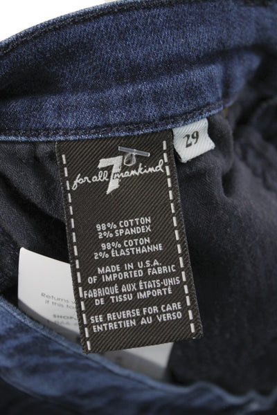 7 For All Mankind Womens Cut-Off Argyle Blue Shorts Size 29