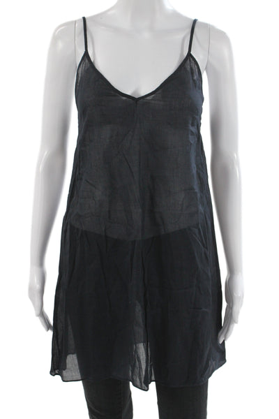 Marant Etoile Womens Slip Dress Black V Neck Sleeveless Cotton Size S