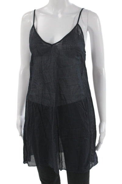 Marant Etoile Womens Slip Dress Black V Neck Sleeveless Cotton Size S