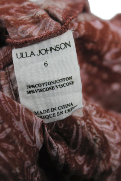 Ulla Johnson Women Brown Paisley Mini Dress Sleeveless Bohemian Size 6