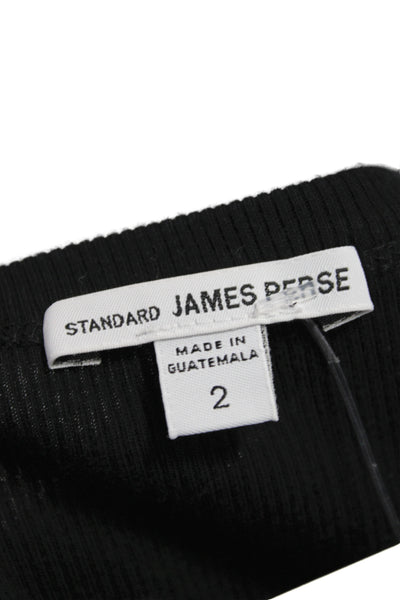 Standard James Perse Womens Black V Neck Tank Dress Cotton Mid Calf Size 2
