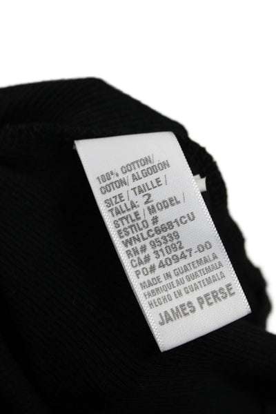 Standard James Perse Womens Black V Neck Tank Dress Cotton Mid Calf Size 2