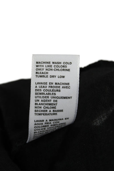 James Perse Womens Slip Dress Black Linen Square Neck Sleeveless Long Size 2