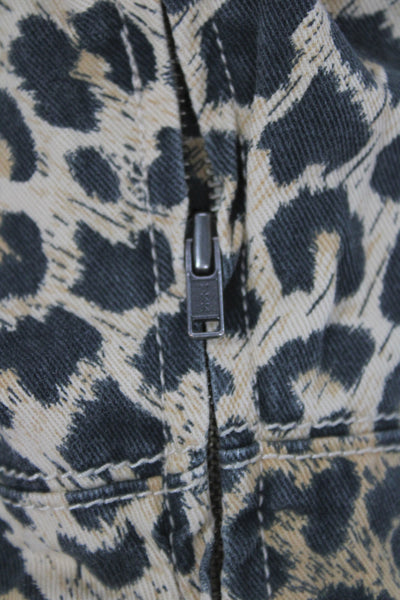 Allsaints Girls Animal Print Button-Down Mini Dress Brown Size 10-12