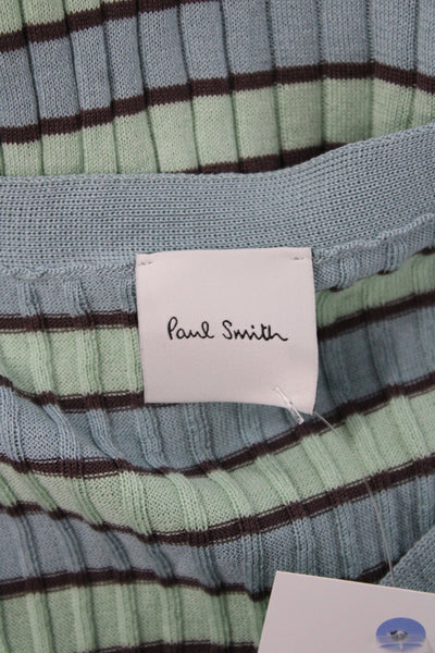 Paul Smith Women Striped V-Neck Cotton Long Sleeve Cardigan Size M
