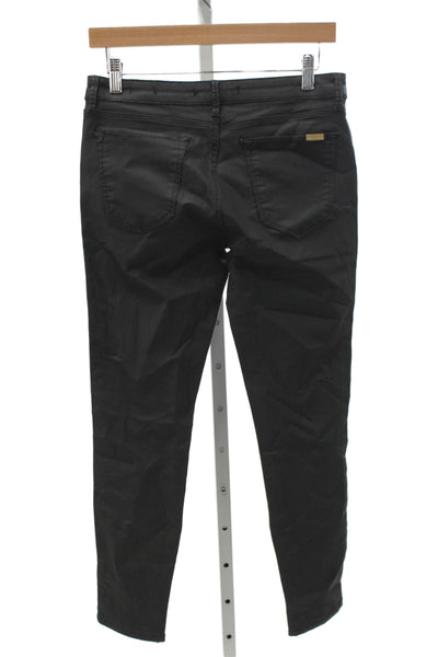 Zara Woman Womens Ankle Biker Jeans Black Low Rise Cotton Blend Size 4