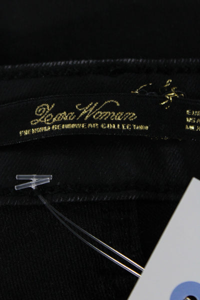Zara Woman Womens Ankle Biker Jeans Black Low Rise Cotton Blend Size 4