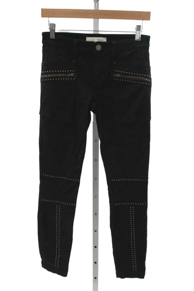 Joie Jeans Womens Skinny Black Cotton Studded Low Rise Jeans Size 25