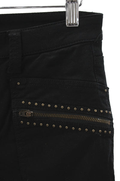 Joie Jeans Womens Skinny Black Cotton Studded Low Rise Jeans Size 25