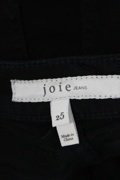 Joie Jeans Womens Skinny Black Cotton Studded Low Rise Jeans Size 25