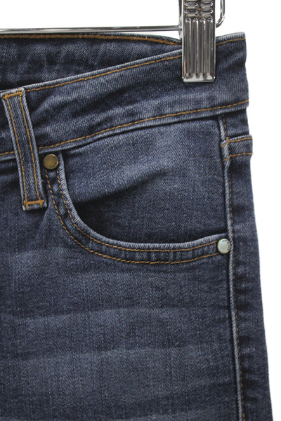 Just Black Womens Skinny Jeans Blue High Rise Button Size 25