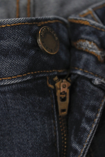 Just Black Womens Skinny Jeans Blue High Rise Button Size 25