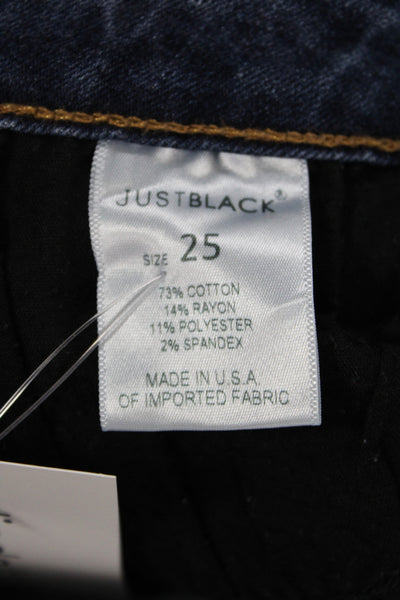 Just Black Womens Skinny Jeans Blue High Rise Button Size 25