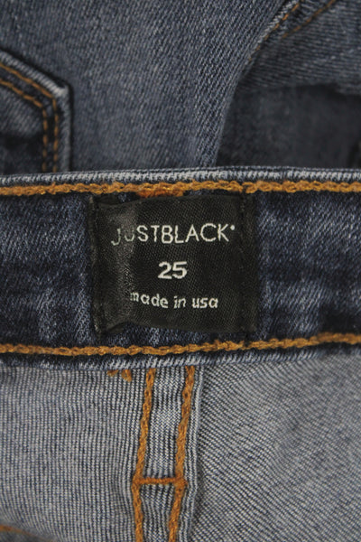 Just Black Womens Skinny Jeans Blue High Rise Button Size 25