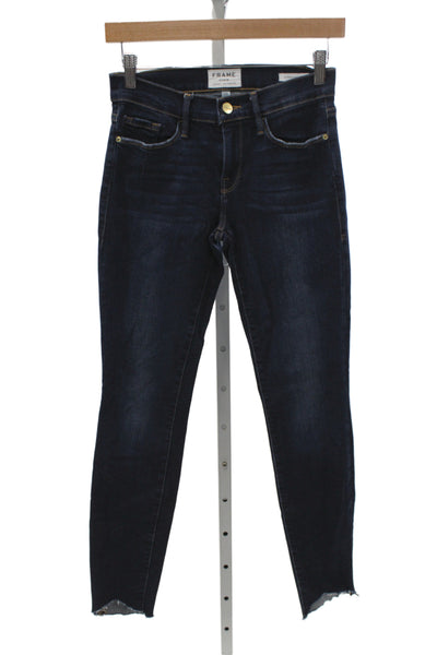 Frame Denim Womens Skinny Jeans Blue Mid Rise Cotton Size 25