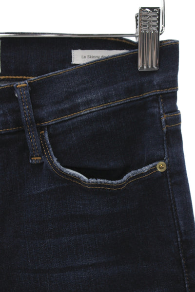 Frame Denim Womens Skinny Jeans Blue Mid Rise Cotton Size 25