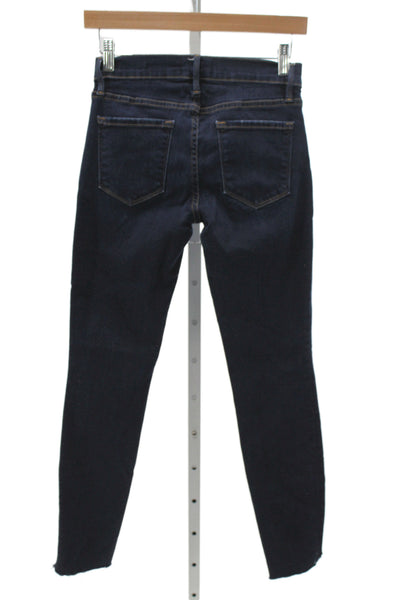 Frame Denim Womens Skinny Jeans Blue Mid Rise Cotton Size 25