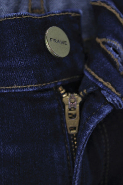 Frame Denim Womens Skinny Jeans Blue Mid Rise Cotton Size 25