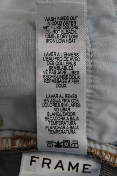 Frame Denim Womens Skinny Jeans Blue Mid Rise Cotton Size 25