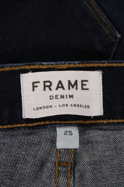 Frame Denim Womens Skinny Jeans Blue Mid Rise Cotton Size 25
