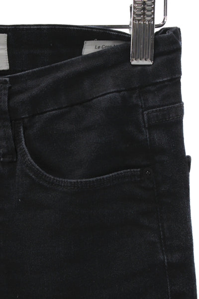 Frame Denim Womens Cropped Black Cotton Jeans Mid Rise Inseam 25 Size 25