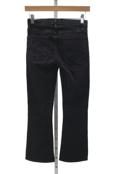 Frame Denim Womens Cropped Black Cotton Jeans Mid Rise Inseam 25 Size 25