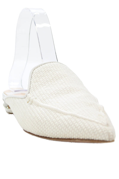 Nicholas Kirkwood Womens Pointed Toe Slide On Mules White Size 37.5 7.5