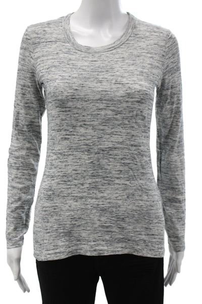 Standard James Perse Women Basic Gray Scoop Neck Long Sleeve T-Shirt Size 1