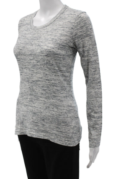 Standard James Perse Women Basic Gray Scoop Neck Long Sleeve T-Shirt Size 1