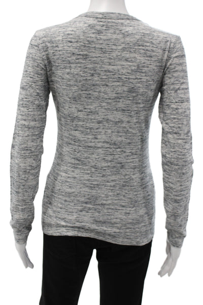 Standard James Perse Women Basic Gray Scoop Neck Long Sleeve T-Shirt Size 1