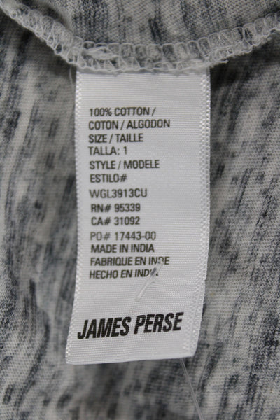Standard James Perse Women Basic Gray Scoop Neck Long Sleeve T-Shirt Size 1
