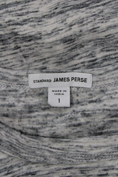 Standard James Perse Women Basic Gray Scoop Neck Long Sleeve T-Shirt Size 1
