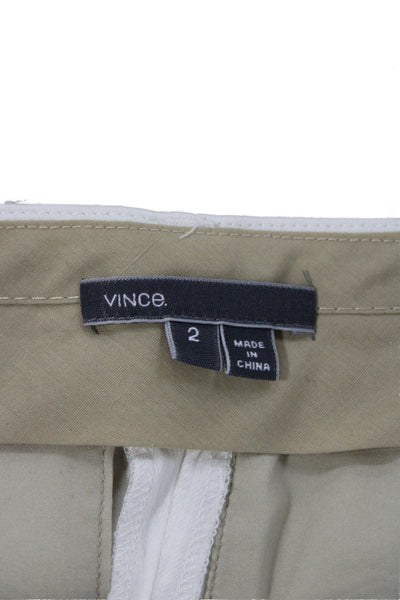 Vince Women Ankle Pants White Linen Button Casual Solid Size 2