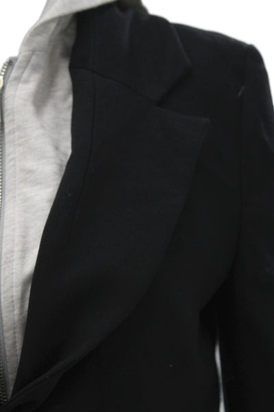 Zara Women Basic Jacket Black Cotton Long Sleeve Button Size S