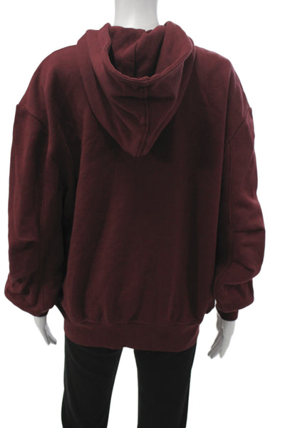 Zara Womens Full Zip Hoodie Red High Neck Long Sleeve Size S