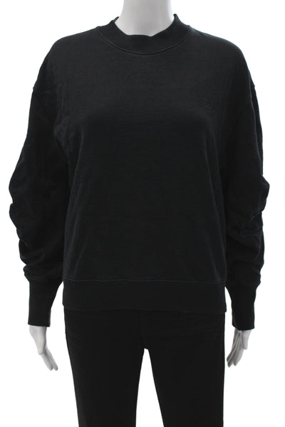 Allsaints Womens Pullover Sweater Black Crewneck Cotton Long Sleeve Size S