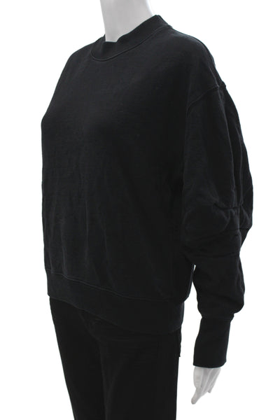 Allsaints Womens Pullover Sweater Black Crewneck Cotton Long Sleeve Size S